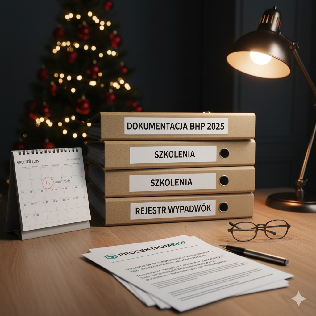 Czynniki rakotwórcze w pracy - dokumentacja zgłoszeniowa do Sanepidu, formularz rejestru czynników szkodliwych i kalendarz z datą 15 stycznia. 