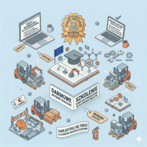 rozporządzenie maszynowe szkolenie Nowoczesna ilustracja biznesowa przedstawiająca inżyniera prezentującego cyfrowy panel z zębatką przemysłową, znakiem CE i kalendarzem wskazującym rok 2027. Grafika promująca darmowe szkolenie wprowadzające z Rozporządzenia Maszynowego dla kadry zarządzającej i utrzymania ruchu.
